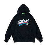 Mens Fall Outfits Letter Graffiti Couple Hooded Top Loose Street Hanging Shoulder Fleece Sweater