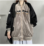 Cream Color Varsity Jacket Embroidered Baseball Uniform