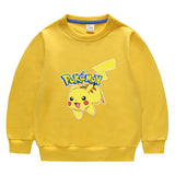 Children Pokemon Pikachu Hoodie Men and Women Baby Cotton Top