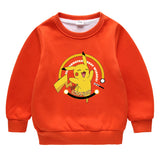 Children Pokemon Pikachu Hoodie Brushed Hoody Double Layer Thickened