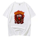 Hellfire Club Shirt Stranger Things Printed T-Shirt Top Short Sleeve