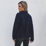 Women Fall Outfits Turtleneck Jacket Women Autumn and Winter Loose-Fitting Short Coat