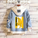 Comic Denim Jacket Male and Female Students Loose Sweater Denim Jacket
