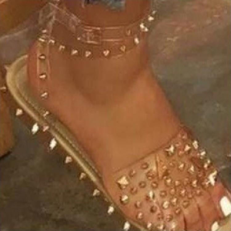 Women Open Toe Sandals Flats Summer Large Size Sandals Fashion Transparent Sandals Women