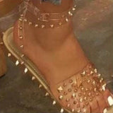 Women Open Toe Sandals Flats Summer Large Size Sandals Fashion Transparent Sandals Women