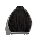 Black Varsity Jacket Autumn Stand Collar Jacket Men's Stitching Contrast Color Retro Labeling Handsome Jacket