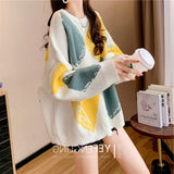 Preppy Aesthetic Sweater Vintage Sweater Female Pullover Autumn