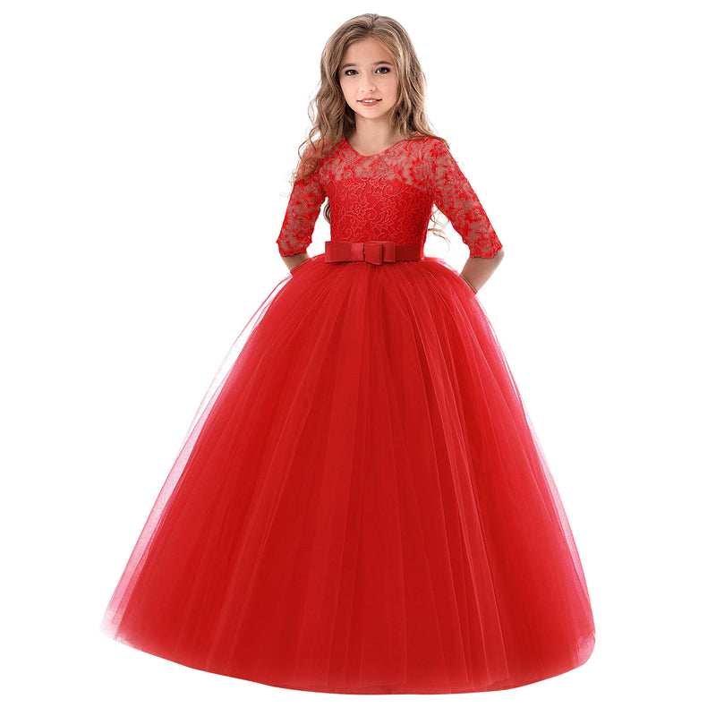 First Communion Dress Vestidos De Primera Comunion Lace Ball Gown Girl Party Princess Pageant Gown Children's Dress Long Sleeve Wedding