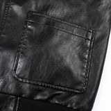 Graphic Leather Jacket Women Leather Jacket Spring/Autumn Vintage PU Jacket Pilot Motorcycle Clothing