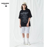 Preppy Aesthetic T Shirt Double Yarn Crew Neck Loose Casual Print T-shirt