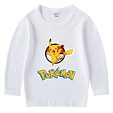 Children Pokemon Pikachu Hoodie Cotton T-shirt Crew Neck