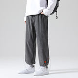 Mens Corduroy Pants Hong Kong Style Pants Men's Autumn Loose Sports Casual Pants
