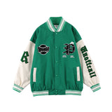 Baby Blue Varsity Jacket Retro Street Hip Hop Jacket Men Baggy Coat