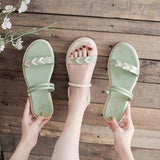 Women Open Toe Sandals Flats Summer Flat Heel Slippers Fashion Sandals