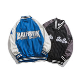 Baby Blue Varsity Jacket Autumn Leisure Baseball Clothing Baggy Coat Male