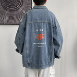 Denim Varsity Jacket Fall Denim Jacket Men's All-Matching Work Clothes Jacket