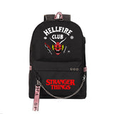 Stranger Things Hellfire Club Backpack Stranger Things School Bag USB Charging Backpack Large Capacity Travel Bag