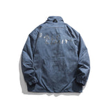 Yellow Varsity Jacket Autumn Stand Collar Jacket Loose Casual Long Sleeves Coat All-Matching Top for Men