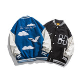 Blue Varsity Jacket Spring and Autumn Baseball Uniform Jacket Men's Sports Couple Jacket Men Baggy Coat