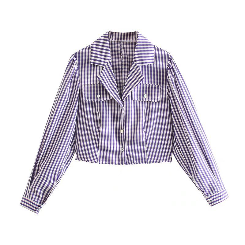 Women Fall Fall Fall Fall Zigezi Shirt Lapel Single Breasted Top