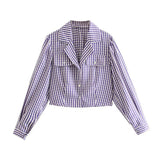 Women Fall Fall Fall Fall Zigezi Shirt Lapel Single Breasted Top