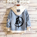 Comic Denim Jacket Anime Clothes Men's Sweater Denim Jacket