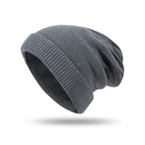 Toboggan Hat Cap Men's and Women's Autumn and Winter Keep Warm Pure Color Knitted Wool