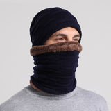 Mens Winter Hats Men's Autumn and Winter Fleece Lined Padded Warm Keeping Knitted Hat Winter