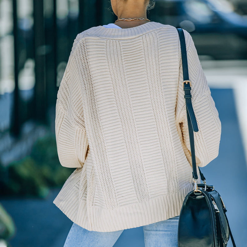 Women Fall Outfits Autumn and Winter Loose Sexy Lantern Sleeve Sweater Cardigan Sweater for Women