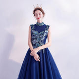 Women'S Evening Dress Ball Gown Princess Quinceanera Wedding Dresses Blue Bridal Evening Dress Host Engagement Dress Female