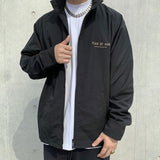 Fog Fear of God Essentials Coat Coach Jacket Flocked Printed Stand Collar Nylon Outdoor Jacket Coat Men