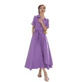 Mauve Dress High Waist Slimming Dress Summer Corset Long Skirt