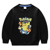 Children Pokemon Pikachu Hoodie Cotton Top Children's round Neck Bottoming Shirt