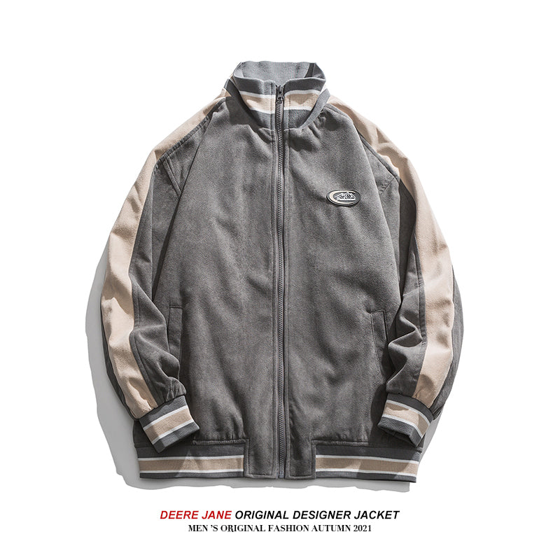 Men Jacket Spring Color Matching Men Loose All-Matching Jacket