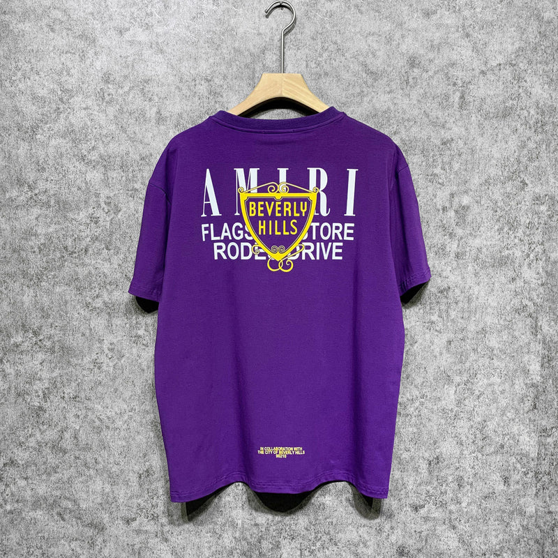Amiri T Shirt Letter Print Casual Hip Hop Short Sleeve T-shirt