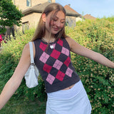 Preppy Aesthetic Sweater Autumn Short Vest Top for Women