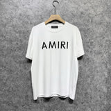 Amiri T Shirt Letter Print Casual Hip Hop round Neck Short Sleeve T-shirt