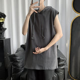 Men Sweatshirts Sleeveless T-shirt Men's Loose Short Sleeve