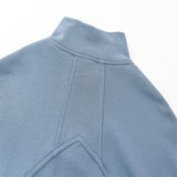 Rhude Hoodie Autumn Winter Retro Stand Collar Half Zip Embroidery Stitching Sweatshirt
