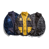 Yellow Varsity Jacket Autumn Coat Male Fake Two Pieces Versatile Jacket Top
