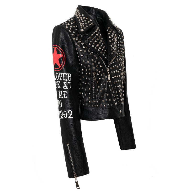 Women Leather Jacket Biker Motorcycle Coat plus Size Leather Jacket