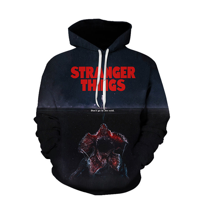 Stranger Things Hoodie 3D Digital Printing Hooded Pullover Anime Baseball Uniform Sweater