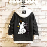 Comic Denim Jacket Men's and Women's Casual Loose Fashion Denim Jacket Autumn Clothing