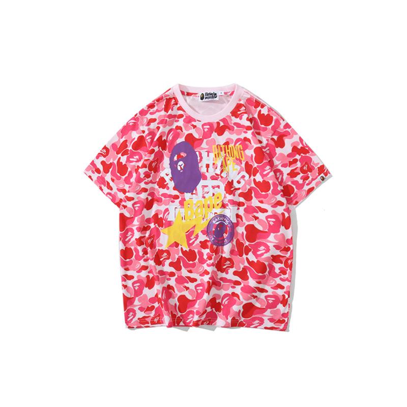 Shark Print T Shirt Summer Camouflage Shading T-Shirt Cartoon Anime Short Sleeve