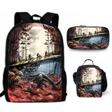 Stranger Things Backpack 3-Piece Backpack Student Schoolbag Lunch Bag