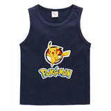 Children Pokemon Pikachu T Shirt Cotton Leisure Sports Sweat-Absorbent Short Sleeve