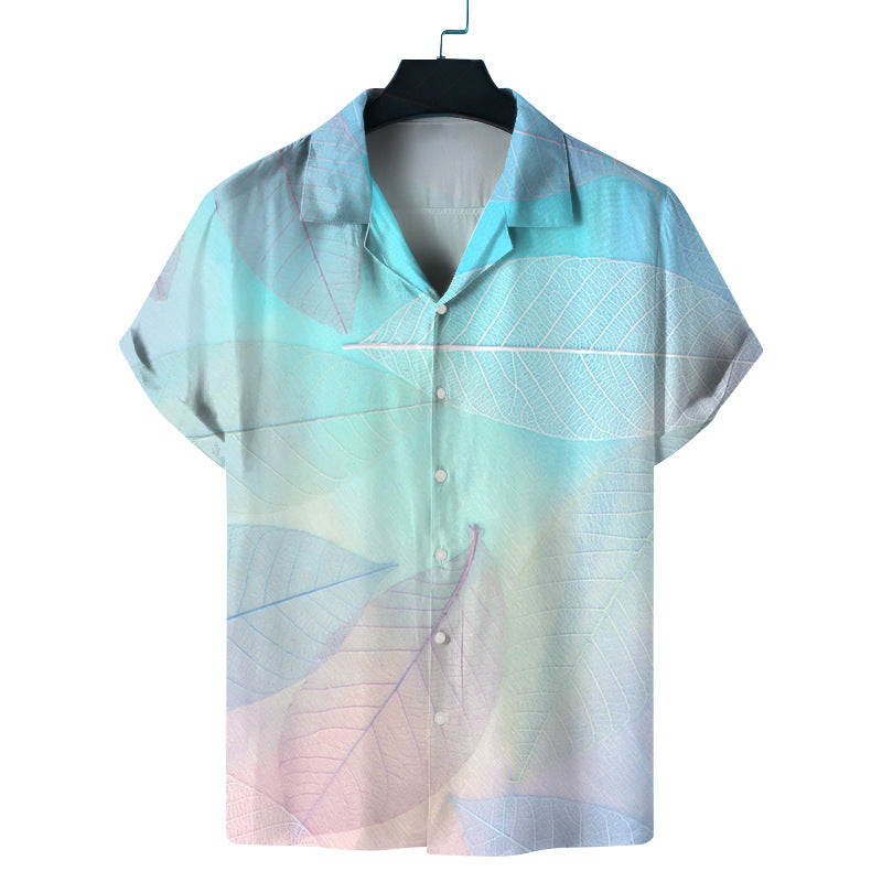 Men Beach T Shirts Men's Spring Leisure Short Sleeve Shirt