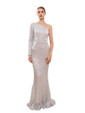 Olivia Wilde See Through Dress Fishtail Female Banquet Temperament Host Sequin Formal Dress