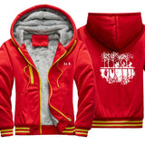 Stranger Things Hoodie Winter Thickened Velvet Padded Color Matching Cardigan Zipper Hooded Jacket
