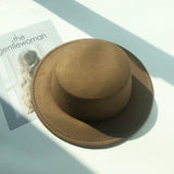 Italian Fedora Hats Autumn and Winter Women's Vintage Top Hat Warm Hat